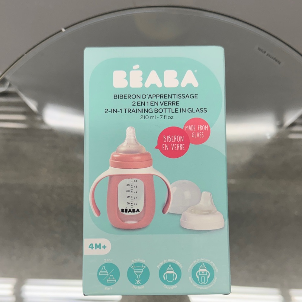 Béaba Pink 2-in-1 Training Bottle
